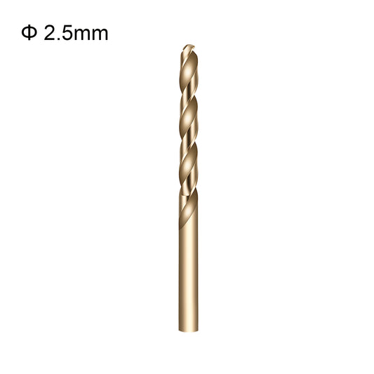 HSS cobalt twist drill bit with round shank for metal drilling, suitable for stainless steel aluminum copper iron, precision high-speed drill bit