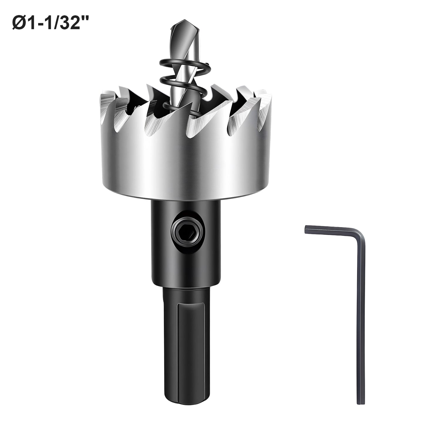 1-1/32 inch (26mm) HSS 4241 Hole Saw with Triangle Shank - Sharp Drill Bit for PVC, Wood, Iron, Aluminum
