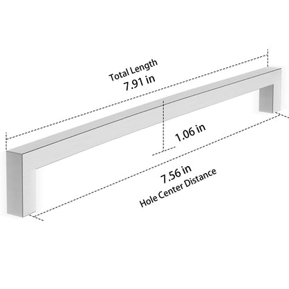 Measurement chart of a rectangular metal bracket with dimensions labeled.