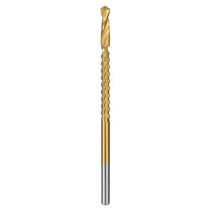Gold drill bit on a white background