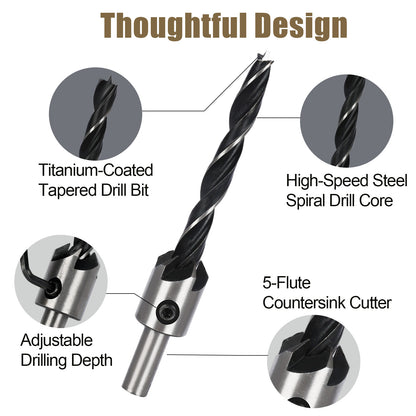 Detailed view of a drill bit with labeled components on a white background