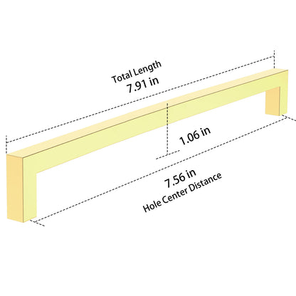 Measurement chart of a wooden handle with dimensions labeled on a white background