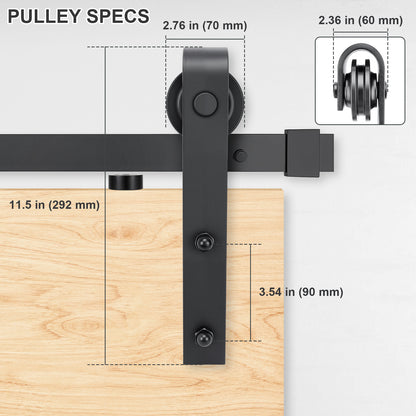 Black Carbon Steel Shed Door Track, 2 Meters