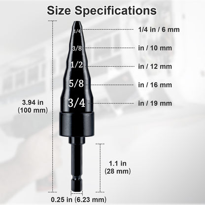 Black tattoo needle cartridge with size specifications on a light gray background