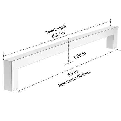 Measurement diagram of a white metal bracket with dimensions labeled.