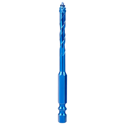 Blue drill bit on a white background