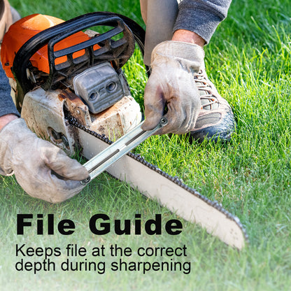 Chainsaw File Kit 9pcs, Round Files 5/32" 3/16" 7/32", Guide, Gauges & Wood Handle