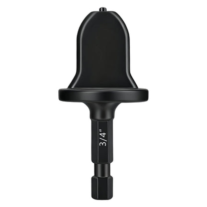 Black drill bit on a white background