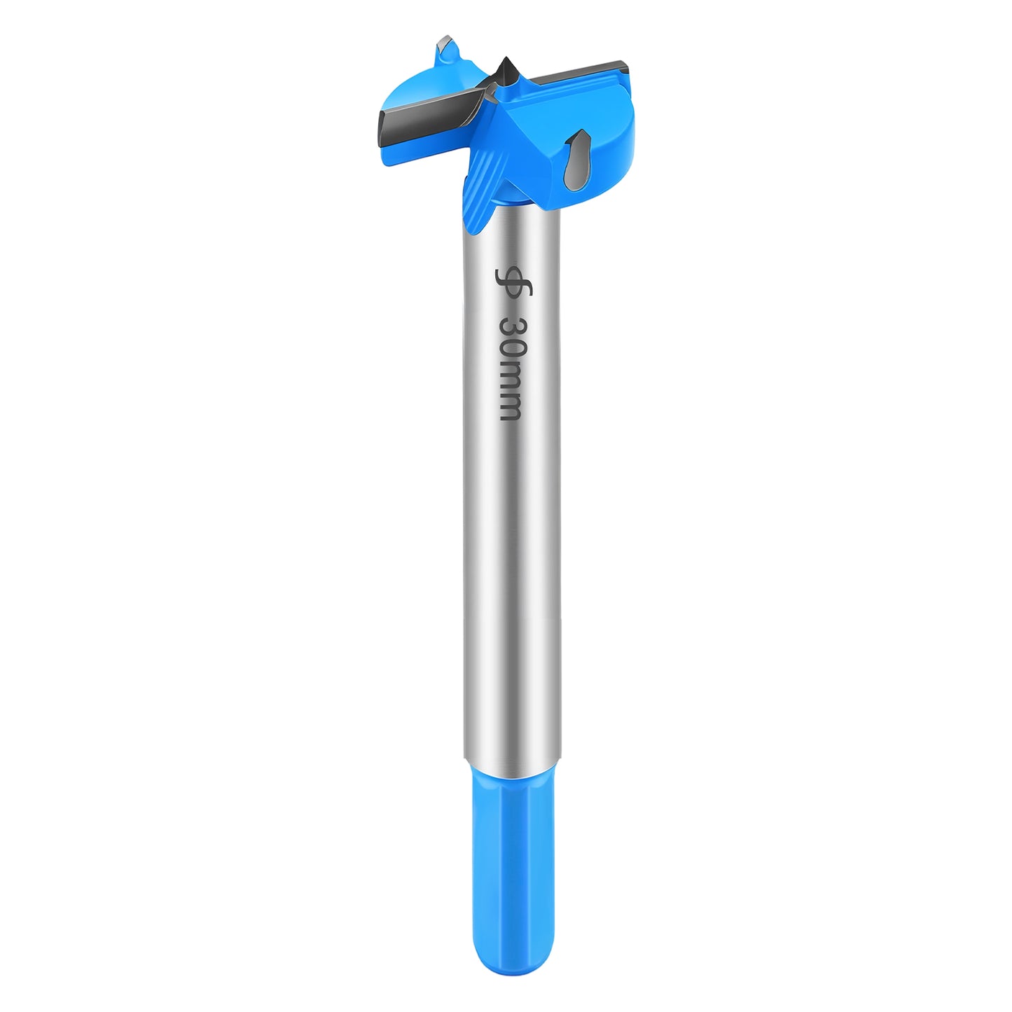 30mm Tungsten Steel Extended Forstner Drill Bit, 3-Tooth, 8mm Hex Shank