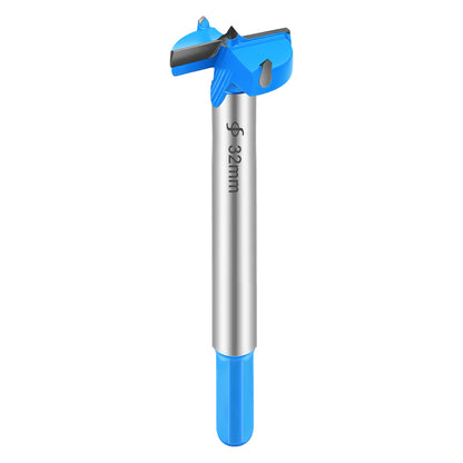 32mm Tungsten Steel Extended Forstner Drill Bit, 3-Tooth, Compatible with Cordless Drills