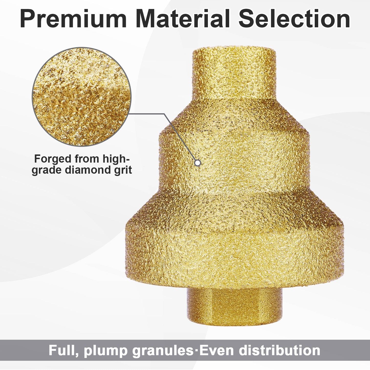 Diamond M10 Step Chamfer Bit, High-Grade Diamond Grit, Durable for Stone, Tile, Marble