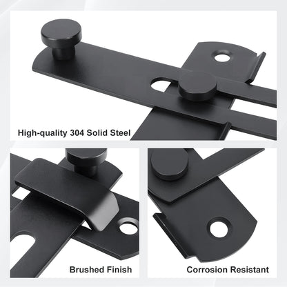 Black Stainless Steel Barn Door Latch (Side-Hinged)