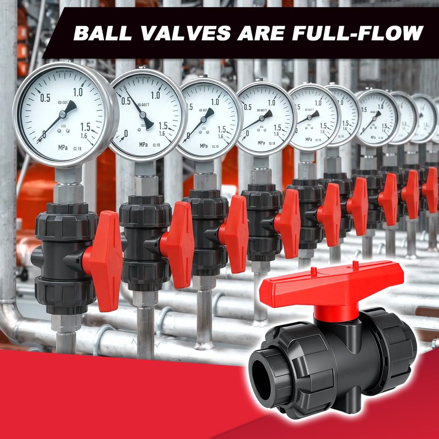 UPVC Double-Ended Ball Valve, Screw-On Water Valve, Plastic Valve for PVC Pipe