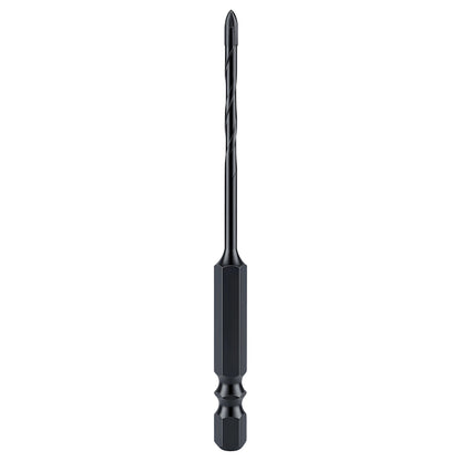 Black screwdriver bit on a white background