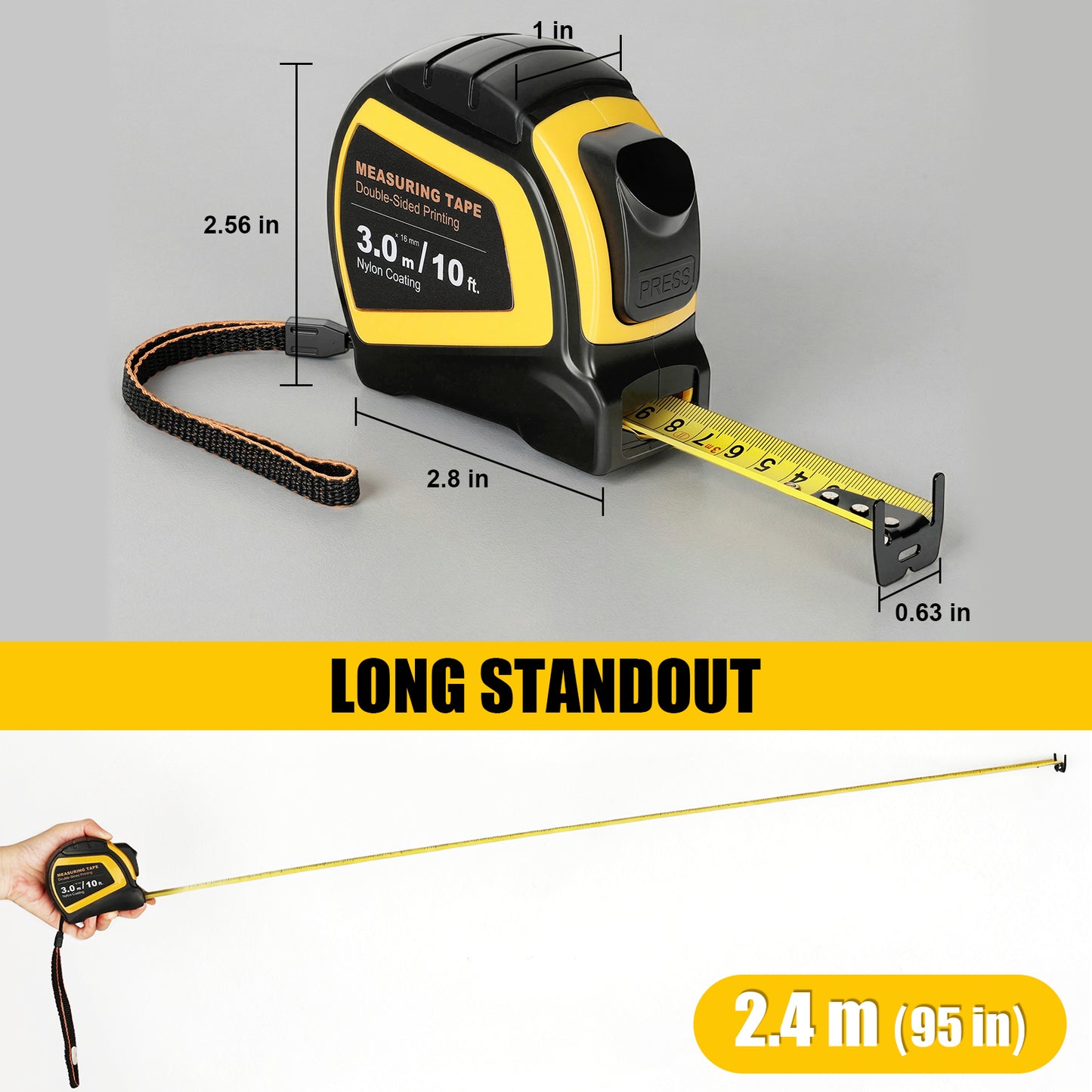 Self-Locking Double-Sided Printed Tape Measure