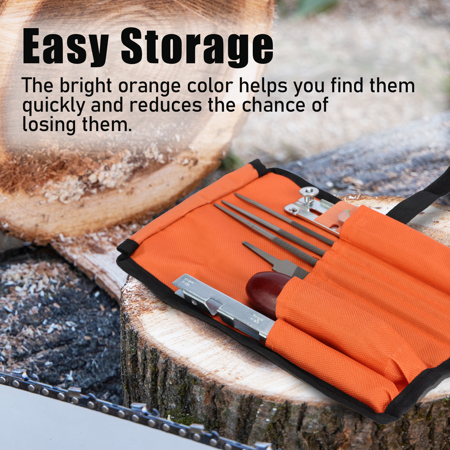 Chainsaw File Kit 9pcs, Round Files 5/32" 3/16" 7/32", Guide, Gauges & Wood Handle