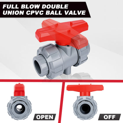 CPVC Ball Valve with Dual Swivel Connections, Swivel Water Valve, Plastic Valve for PVC Pipe