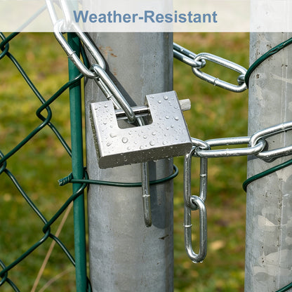 70mm Horizontal-Opening Rectangular Alloy Steel Silver Padlock
