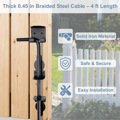 Black Iron Floor Bolt, 30 cm