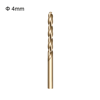 Gold drill bit with size 4mm on a white background