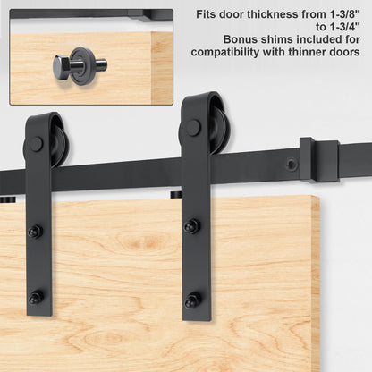Black Carbon Steel Shed Door Track, 2 Meters