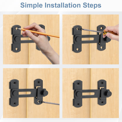 Black Stainless Steel Barn Door Latch (Side-Hinged)