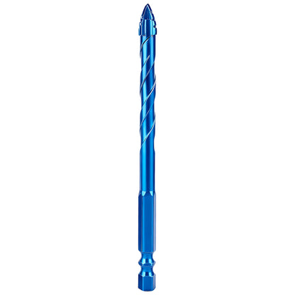 Blue drill bit on a white background