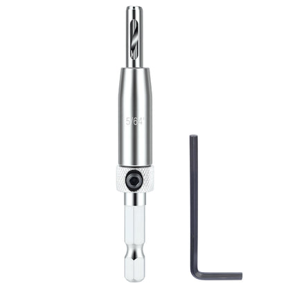 HSS self-centering drill bit 5/64 inch with 1/4 inch hex shank for precise drilling in wood plastic and soft metal