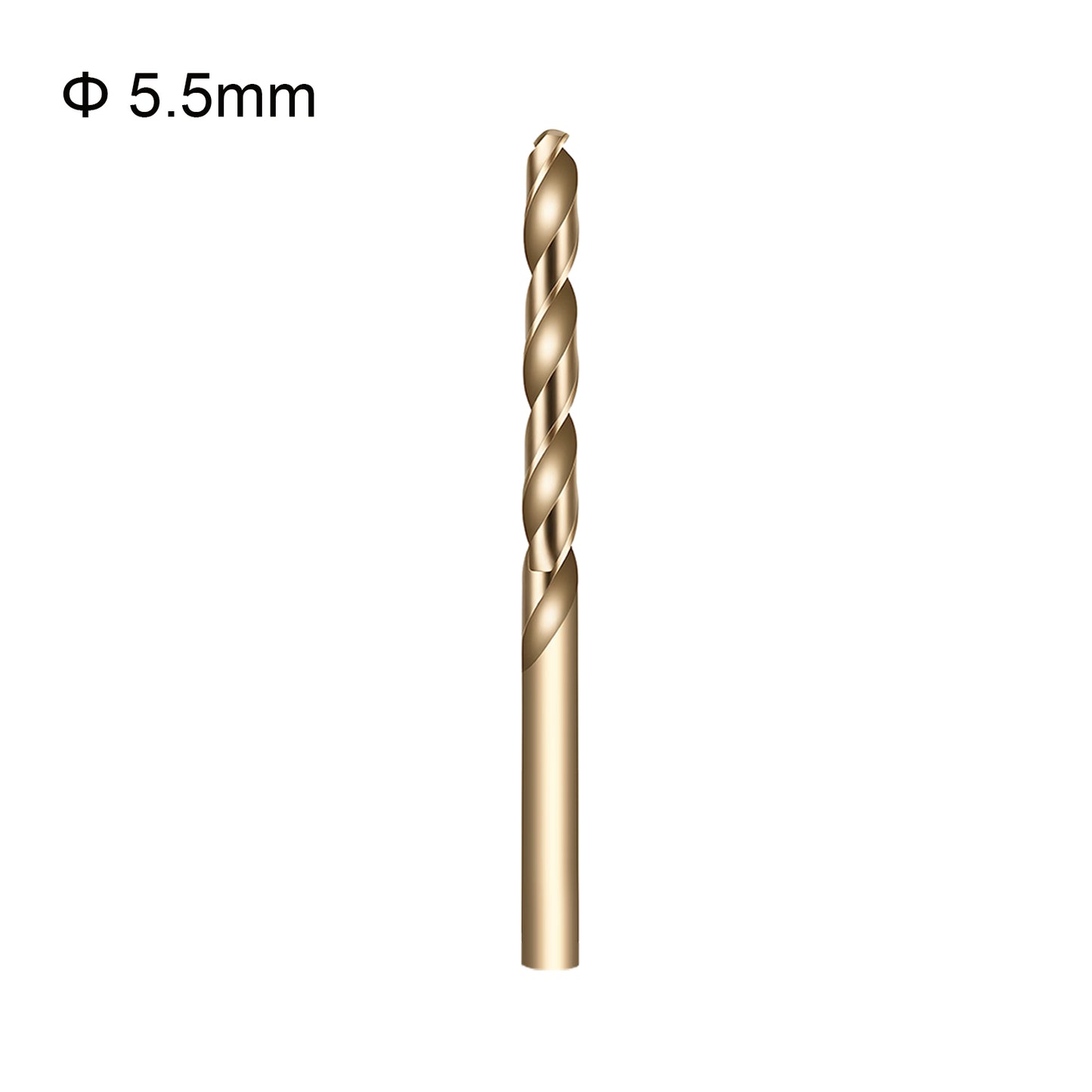 Gold drill bit with size 5.5mm on a white background