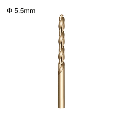 Gold drill bit with size 5.5mm on a white background