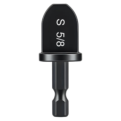 Black drill bit with size 'S 5/8' on a white background