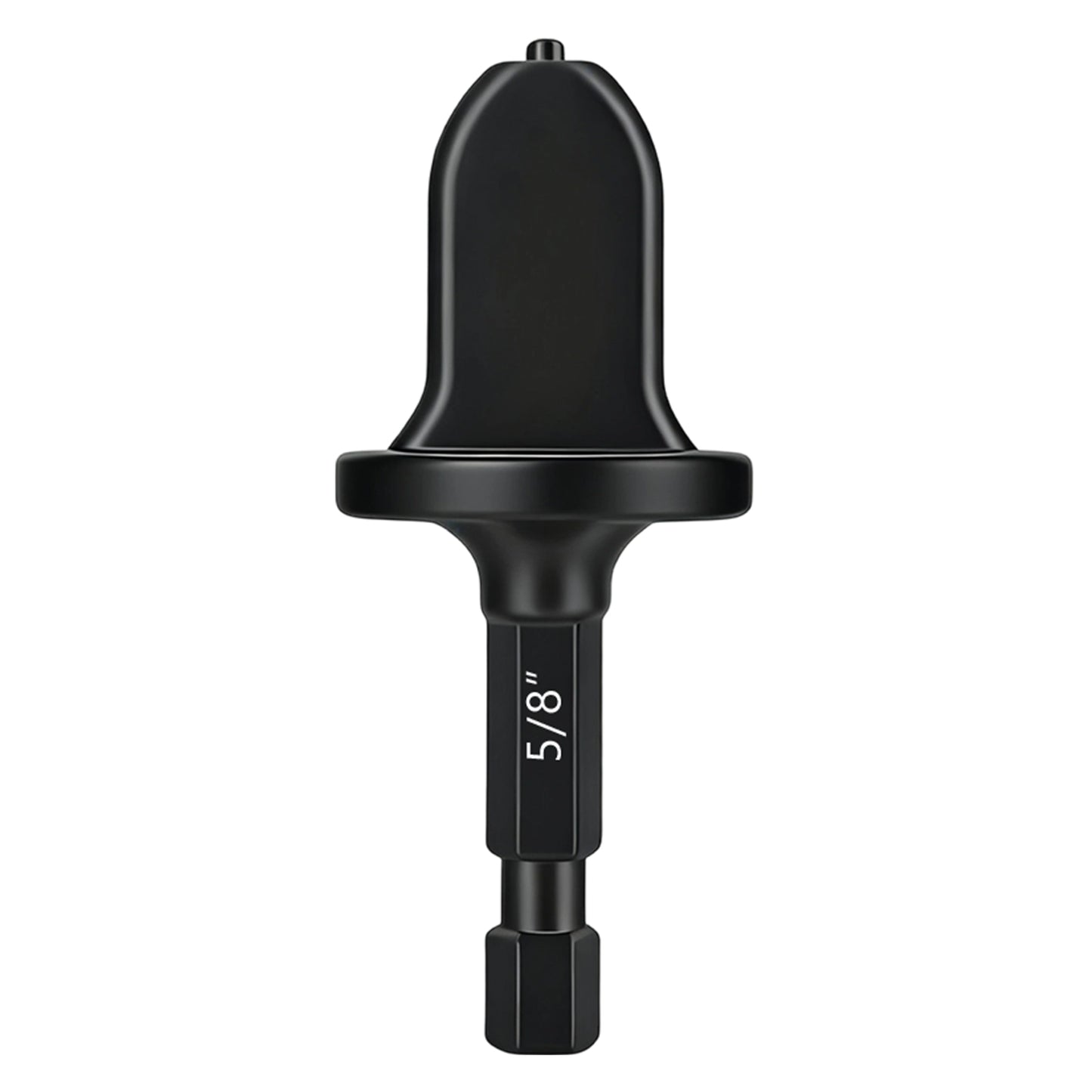 Black drill bit on a white background