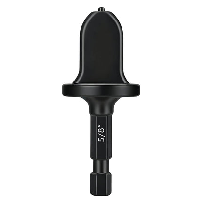 Black drill bit on a white background