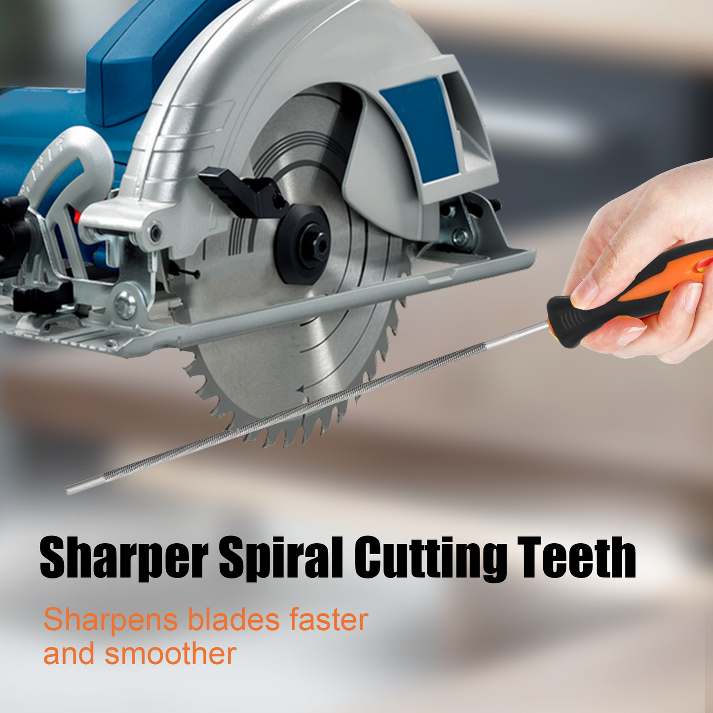 Chainsaw File Round Sharpening File with Ergonomic Handle for Chainsaw Maintenance