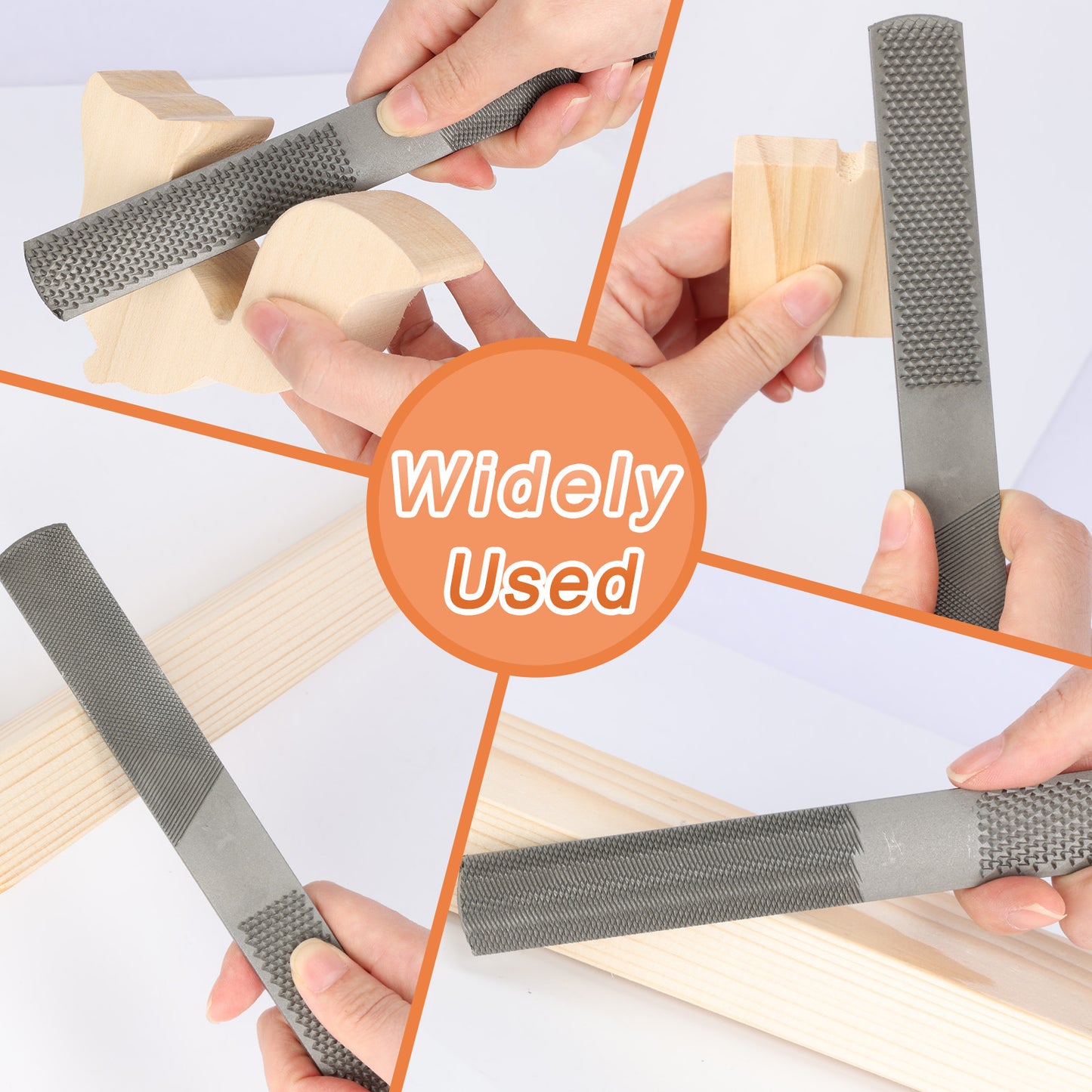 Wood Rasp 4-in-1 Hand File – Flat, Half-Round, Round & Needle, High Carbon Steel