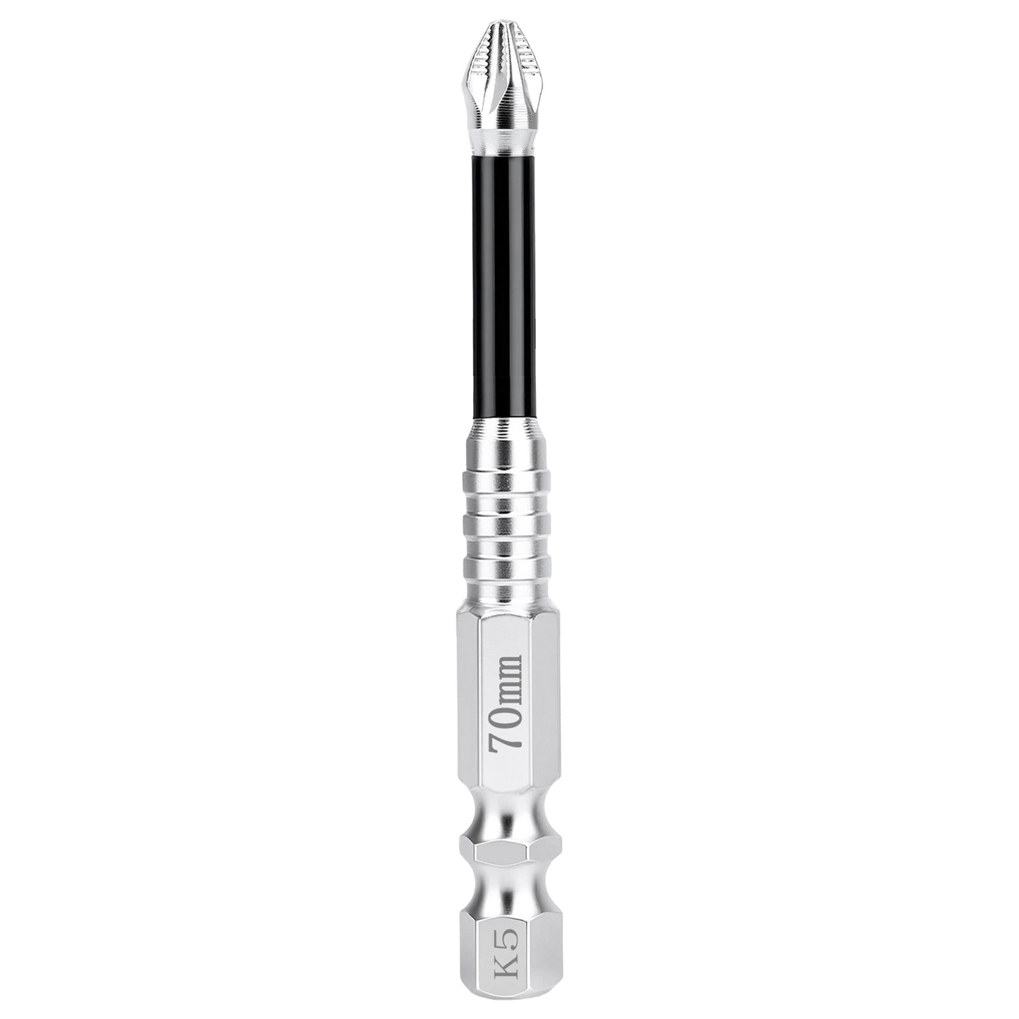 Impact PH2 Screwdriver Bits, K5 Alloy Steel, High Torque Magnetic Cross Head, Anti-Slip Hex Shank, 9-Piece Set with Extension