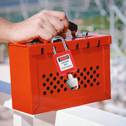 1-1/2 Inch Shackle Safety Padlock with Keys, Red