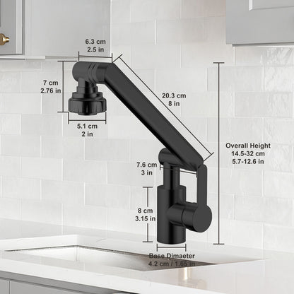 Bathroom Faucet, Hot & Cold, Dual-Mode, 1080° Rotating Stainless Steel