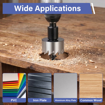 HSS Hole Saw - Wide Use on PVC, Iron, Aluminum Alloy & Wood, Sharp Cutting