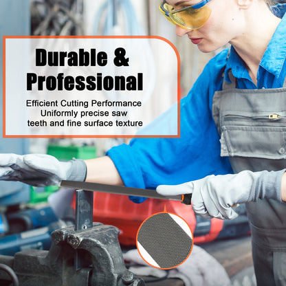 Person using a tool with text highlighting durability and professional performance