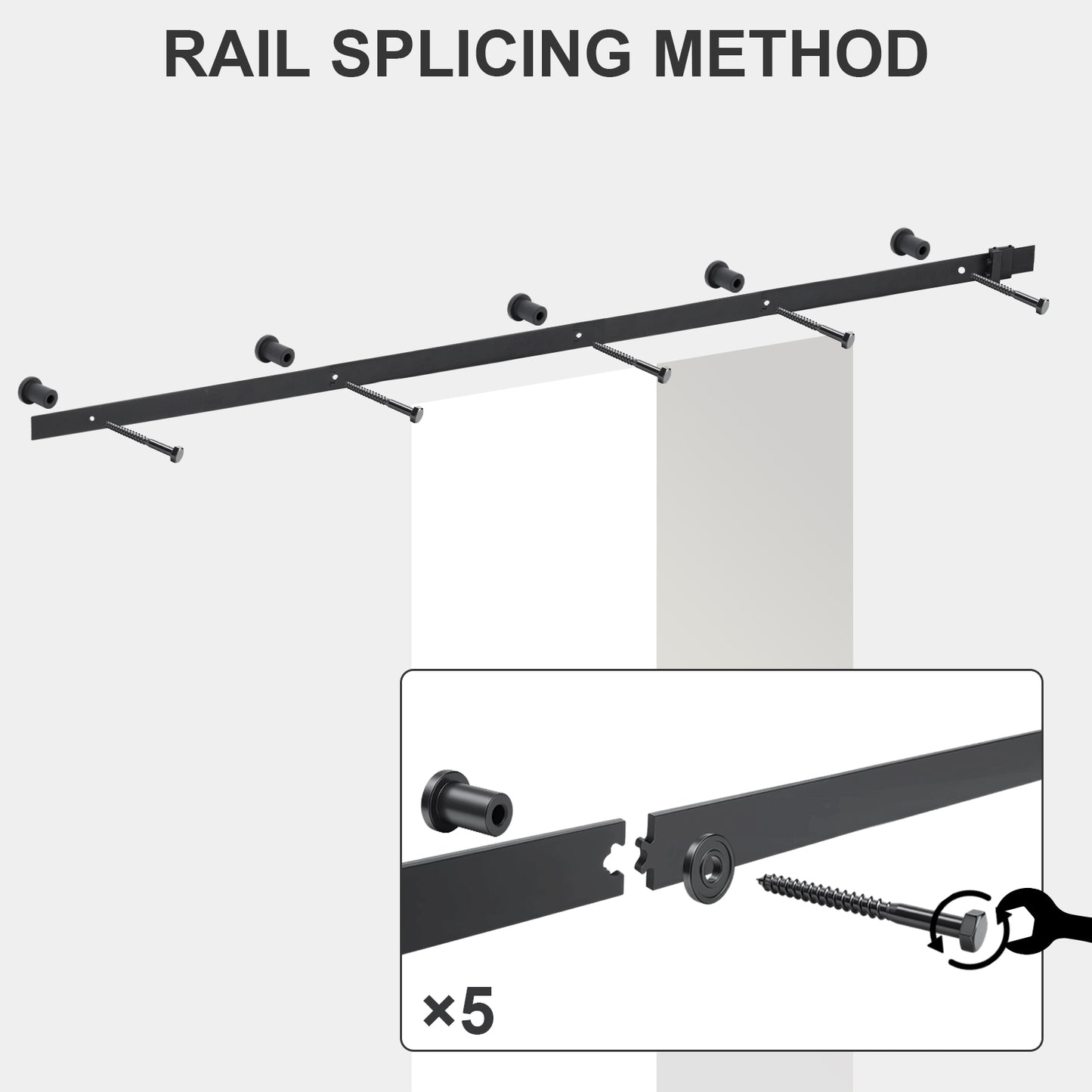 Black Carbon Steel Shed Door Track, 2 Meters