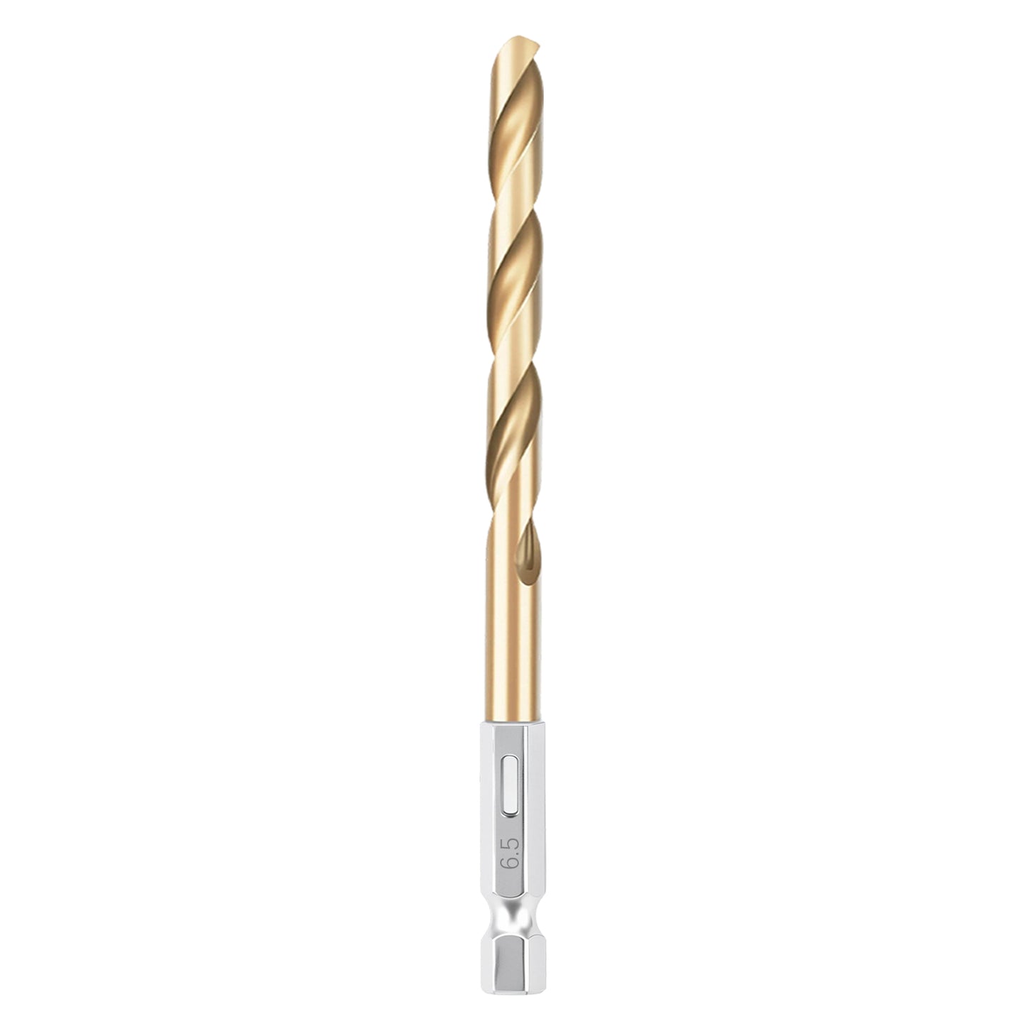 Gold drill bit on a white background