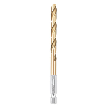 Gold drill bit on a white background