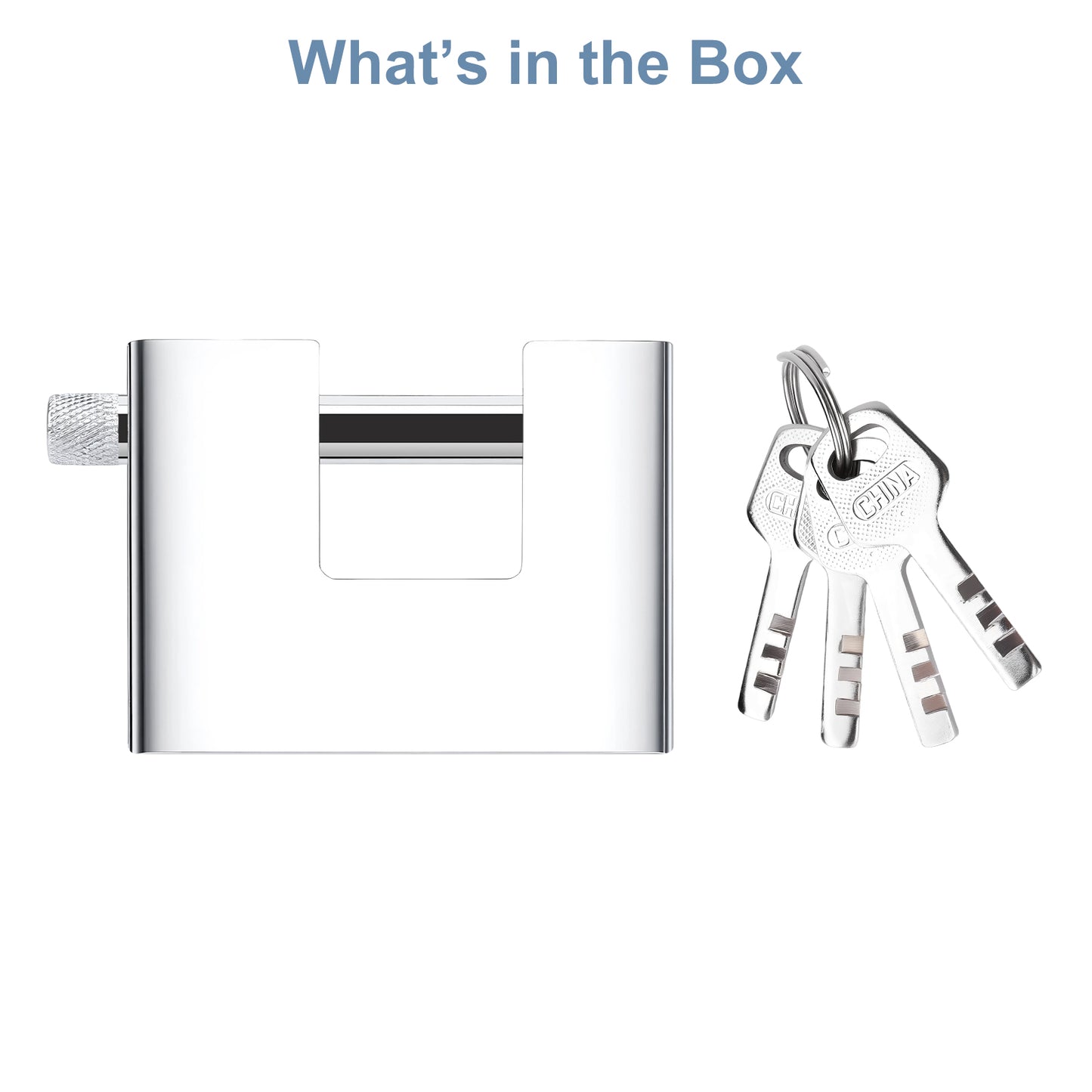 70mm Horizontal-Opening Rectangular Alloy Steel Silver Padlock