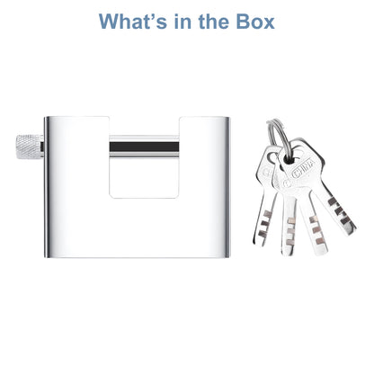 70mm Horizontal-Opening Rectangular Alloy Steel Silver Padlock