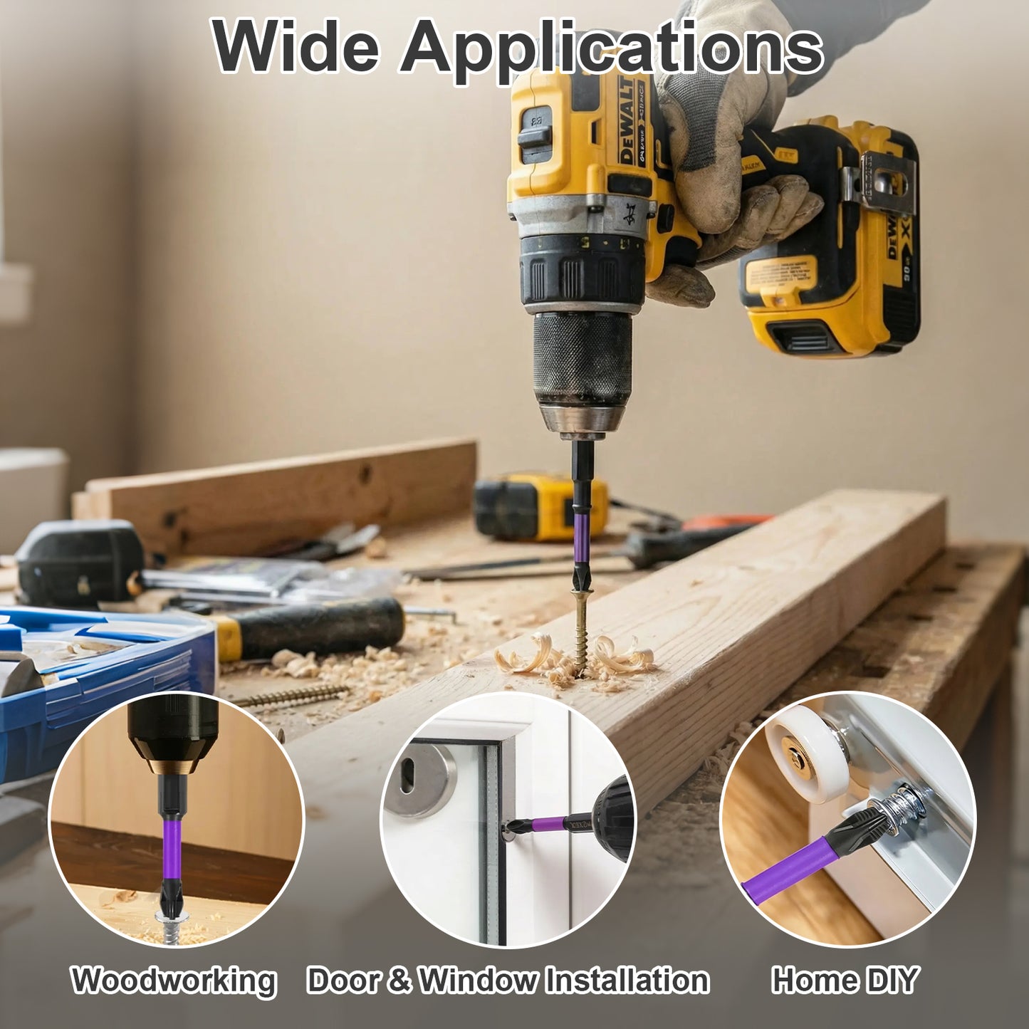 D1 PH2 Impact Screwdriver Bit, Versatile for Woodworking, Door Installation & Home DIY Projects