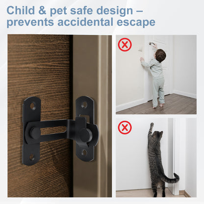 Right-Angle L-Shaped Black Stainless Steel Barn Door Latch