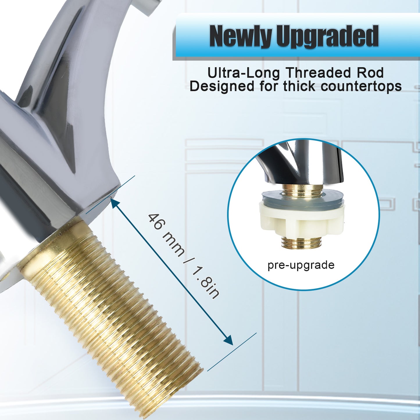 Zinc Alloy Single Cold Desktop Faucet with 3/8" NPT Hose, Quick-Open Brass Valve Core