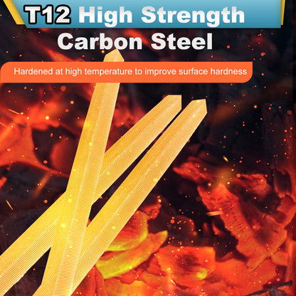 T12 High Strength Carbon Steel bars with fiery background