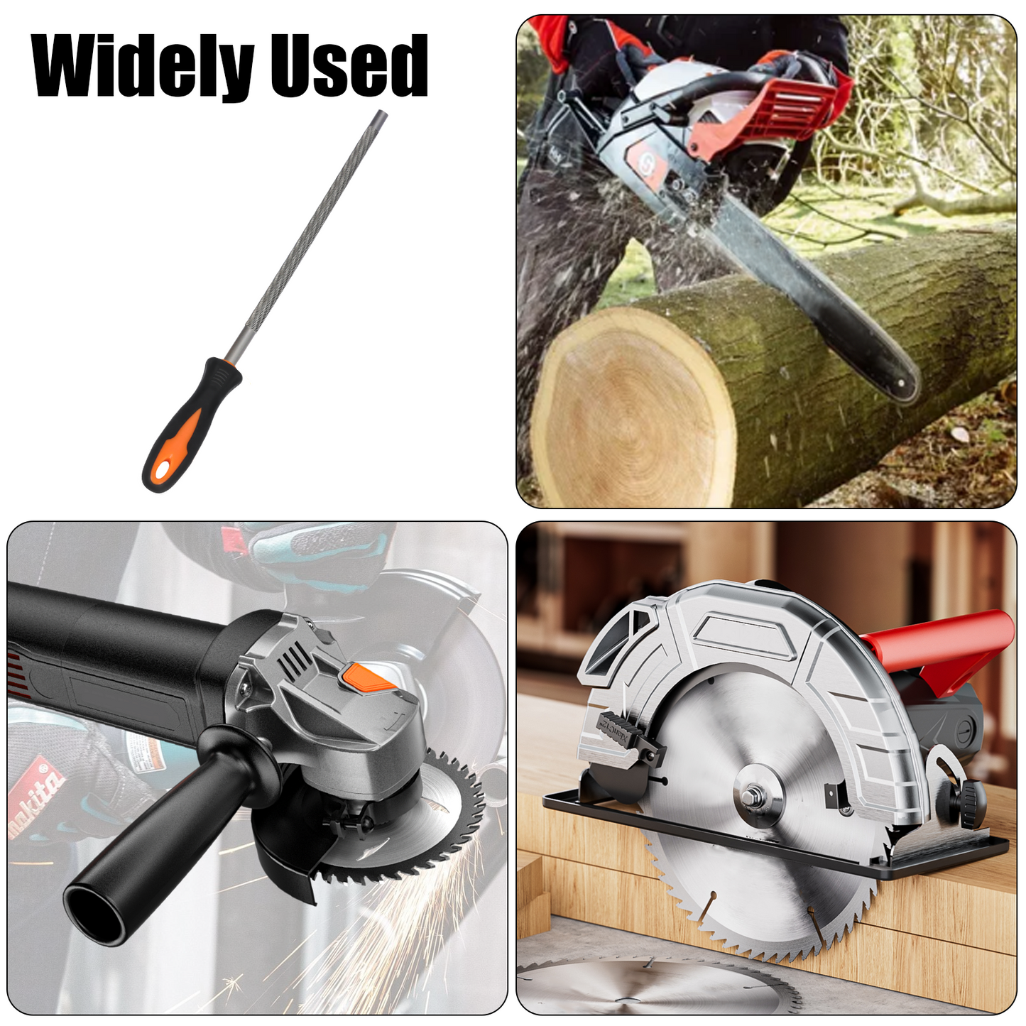 Chainsaw File Round Sharpening File with Ergonomic Handle for Chainsaw Maintenance